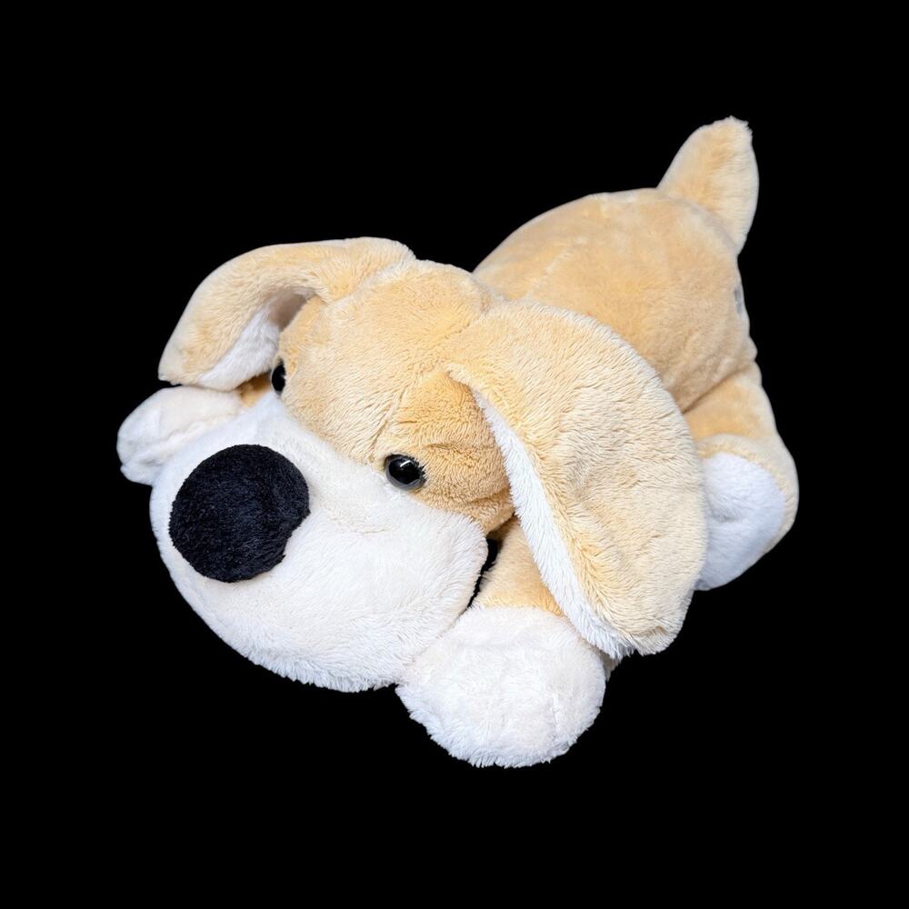 FAO Schwarz Patrick Puppy Dog Plush Tan White Stuffed Animal 9 in Toy
